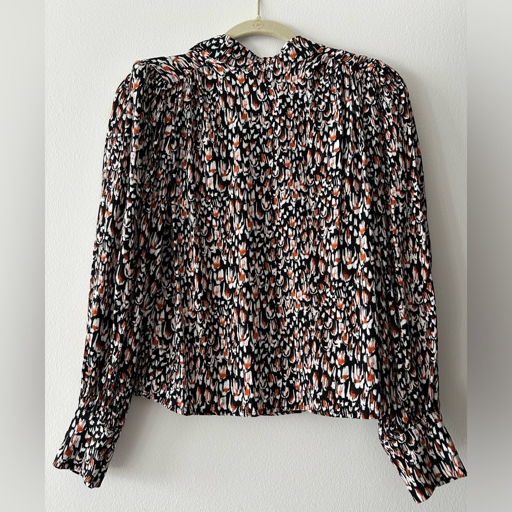 Express Multicolored Mock Neck Long Sleeve Blouse size XS